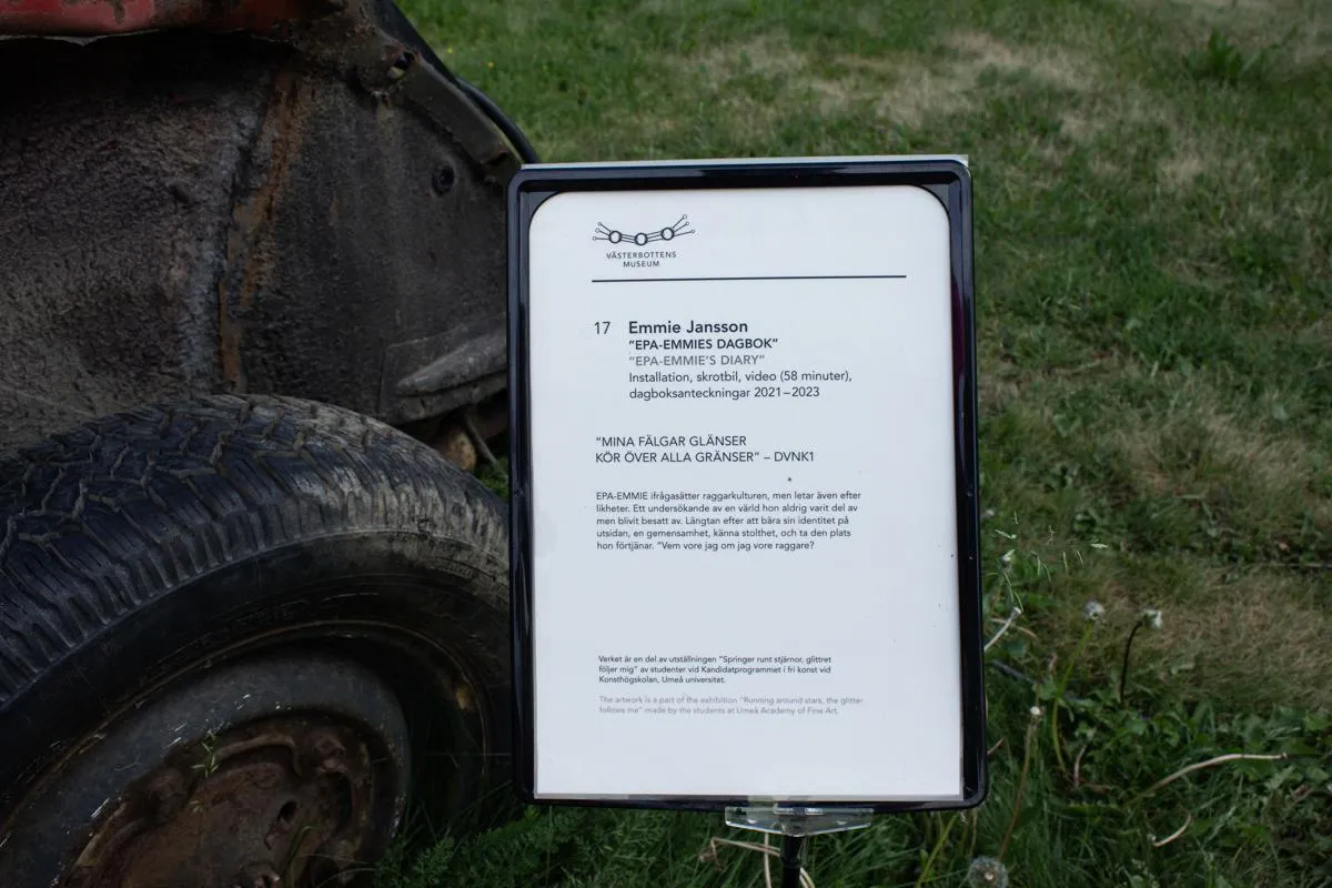 poster västerbottens museum springer runt stjärnor glittret följer mig kandidatutställning examensutställning avgångsutställning fri konst konstkandidat